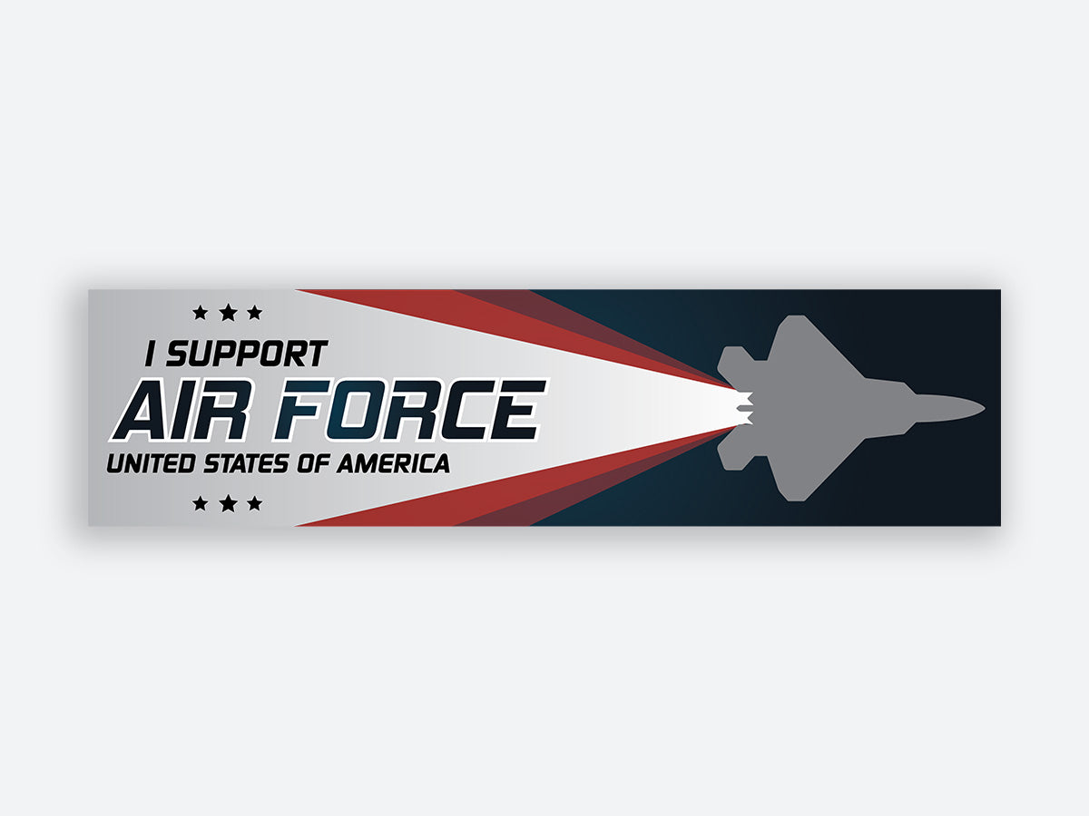 I Support Air Force Jet Silhouette Sticker